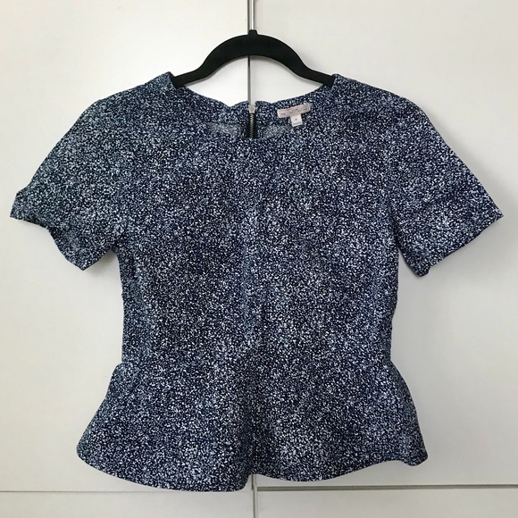 2/$30 Gap Pepper Dark Blue Peplum Top - Picture 1 of 8